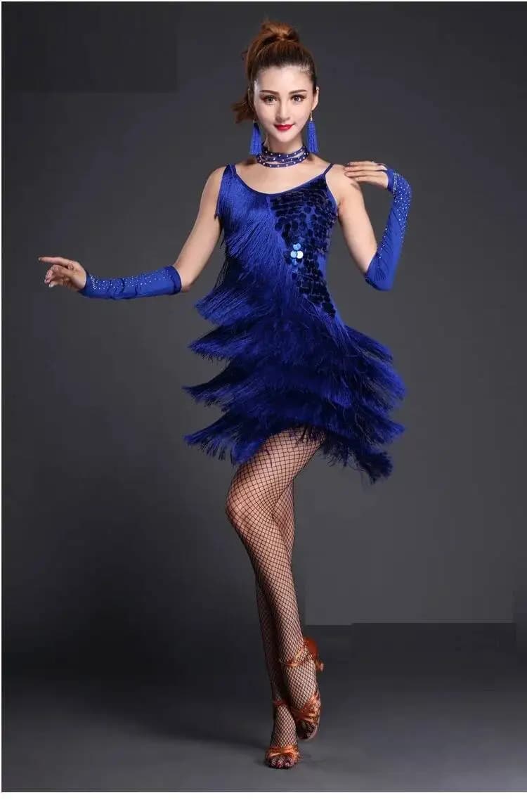 Robes de compétition de salle de Rhpour femmes, vêtements de danse latine rouge adulte, vêtements de