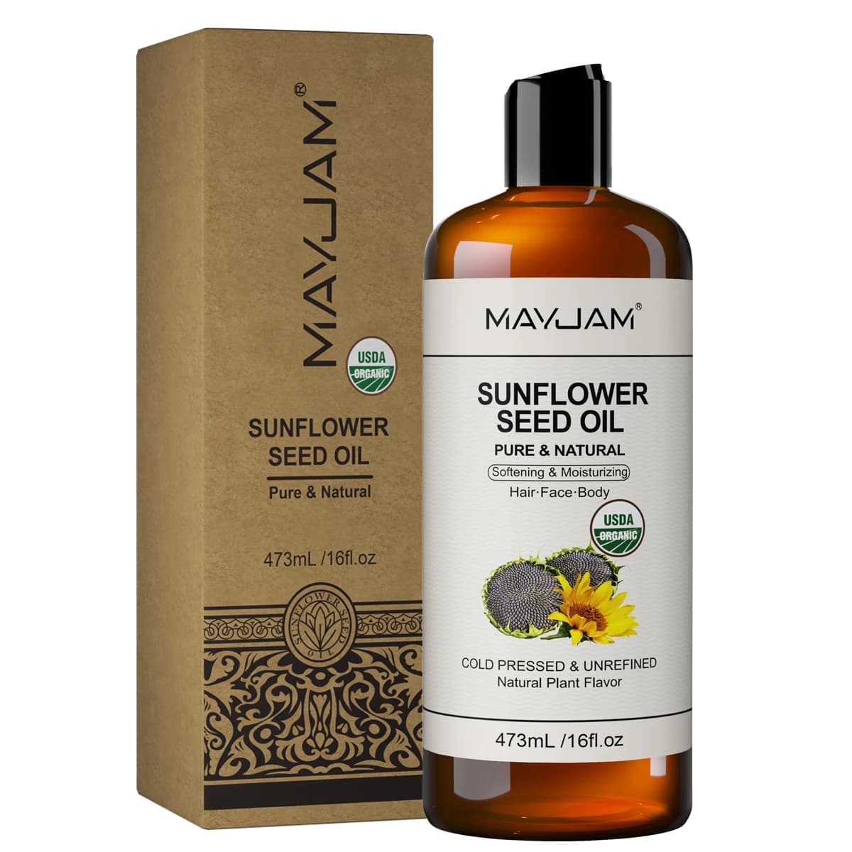 MAYJAM USDA huile de jojoba biologique hydratante pour le visage, les cheveux, la peau et les ongles