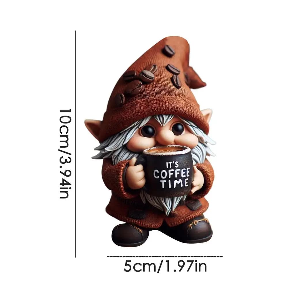 Figurine de Gnomes de café en résine, décoration de table de cuisine faite à la main, accessoire de