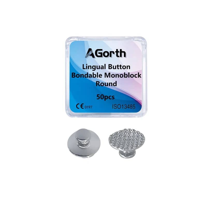 Bouton Lingual Orthodontique Dentaire Astronomique, avec Base en Maille, en Acier Inoxydable Composi