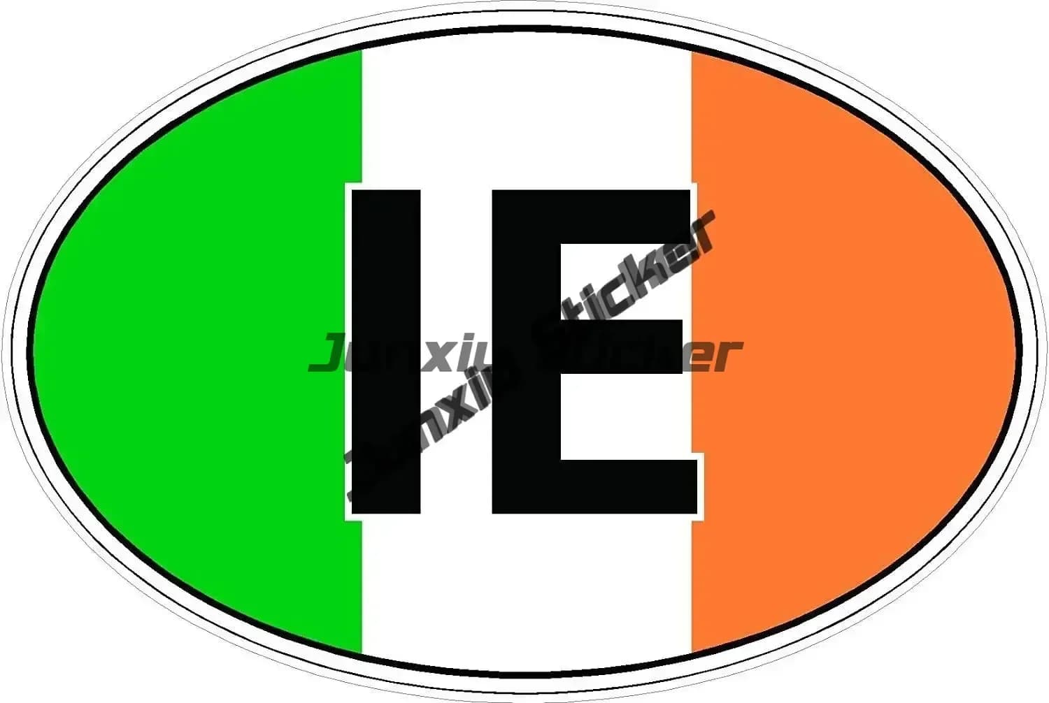 Autocollants emblème drapeau armoiries d'Irlande, Shamrock en détresse, IE irlandais IRL, Code de pa