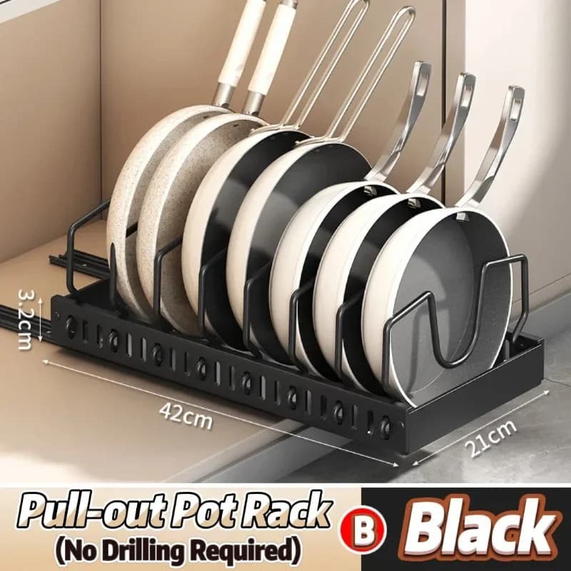 Organisateur de tiroir coulissant pour armoire de cuisine avec rails réglables, support de rangement