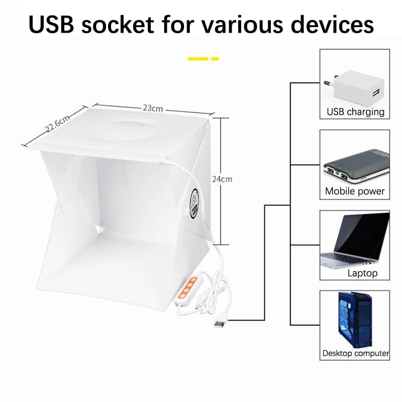 Photographie lumière LED salle Photo Studio lumière tente boîte souple décors Photobox pour appareil