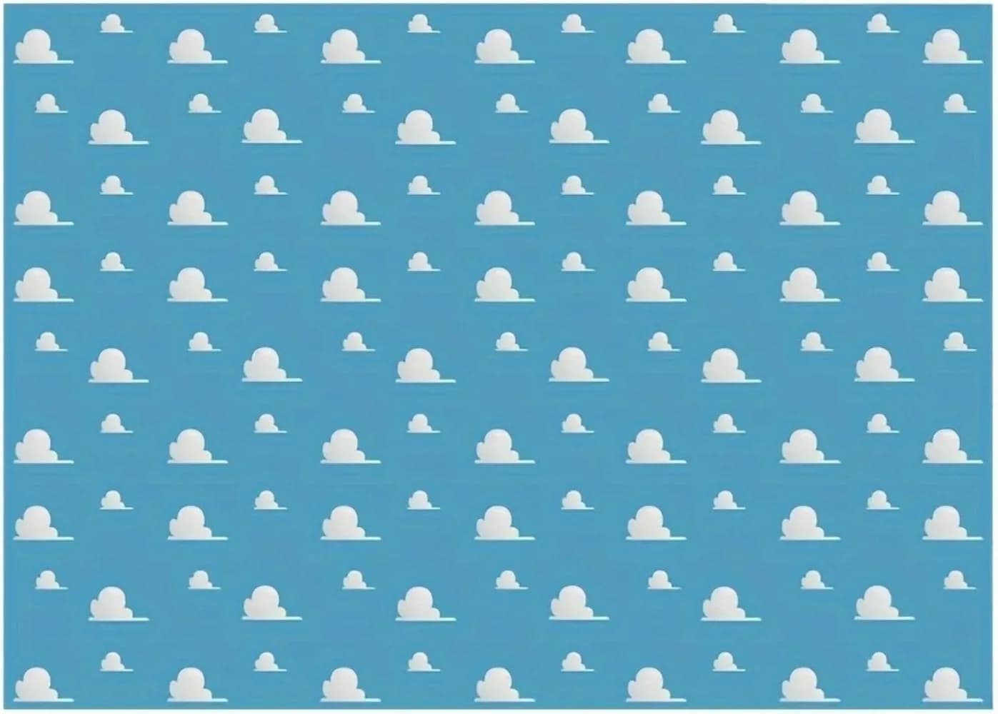 Fond de toile de fond de photographie avec ciel bleu et nuages blancs de style dessin animé, pour fê