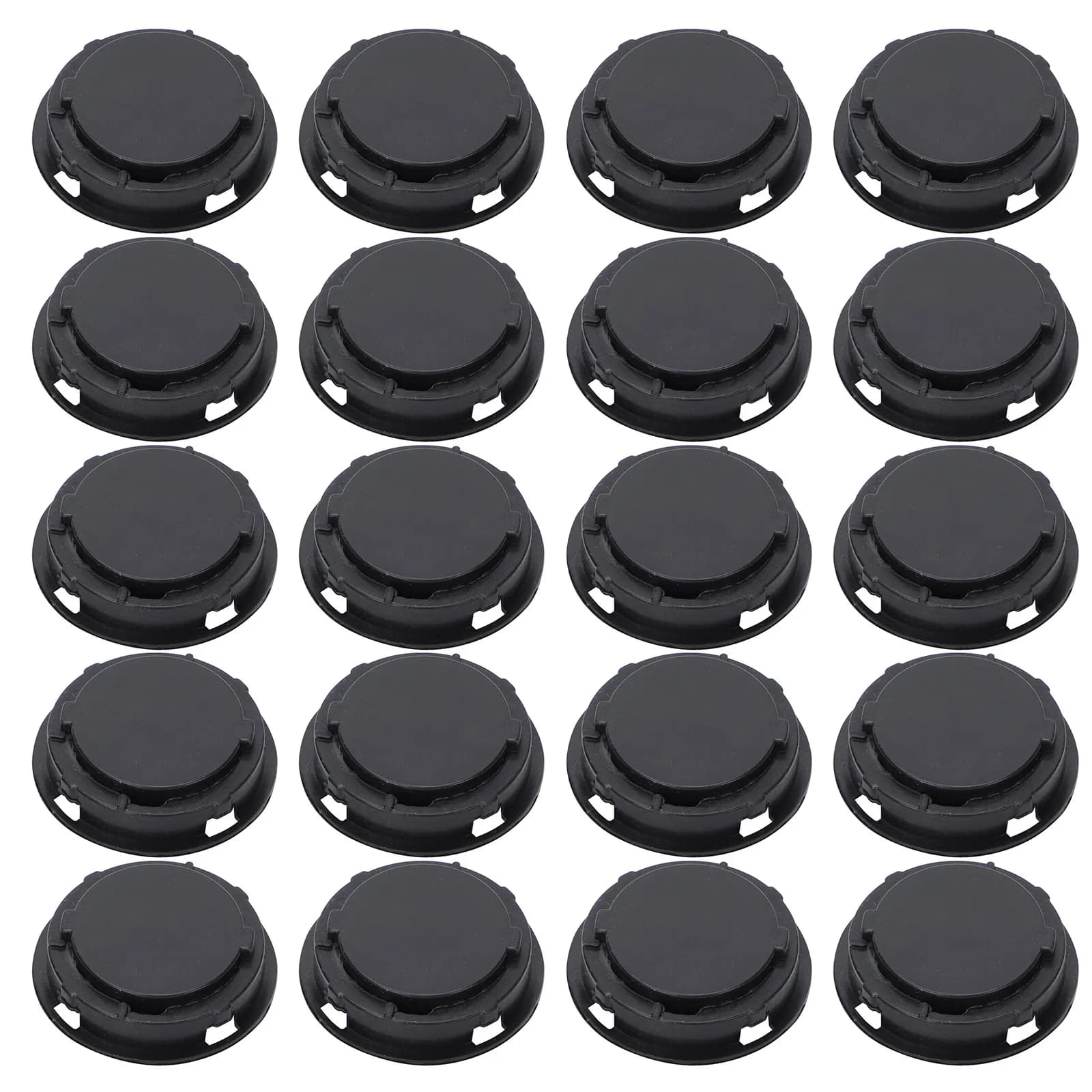 50 bouchons de fond en plastique noirs légers à double fond pour boîtes de rangement, bouchons de fe