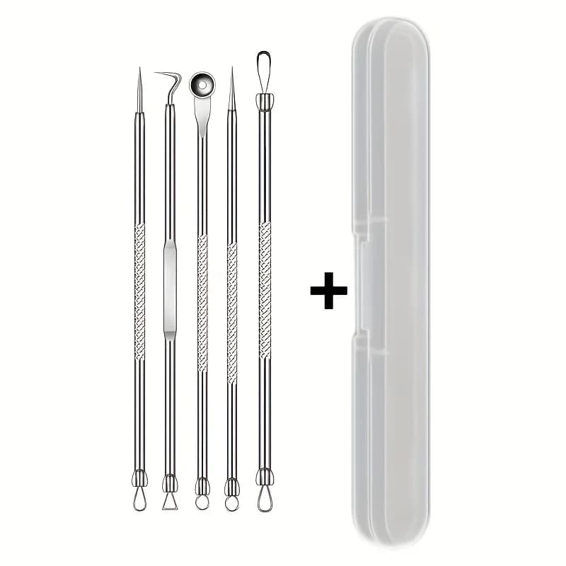 3/5/8 Pcs Pinces ultra-fines pour l'acné, extracteur de points noirs, aiguille à acné, nettoyant fac