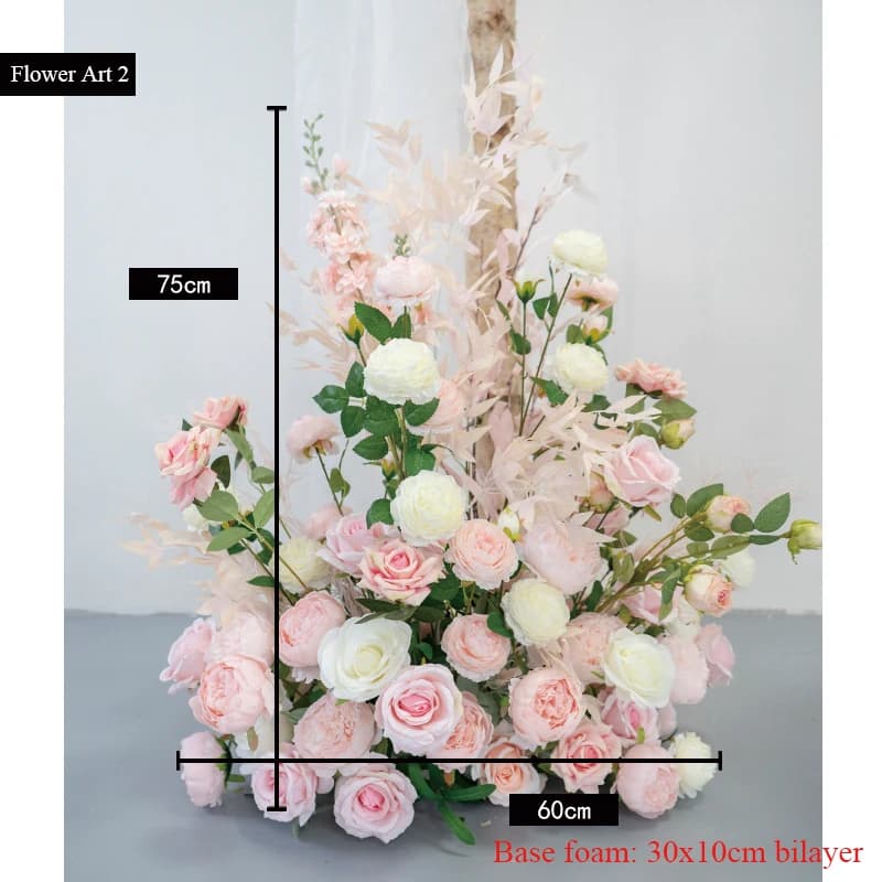Boule de Fleurs Artificielles pour Décoration de Mariage, Arrière-plan Mural Rose, Haut de Gamme