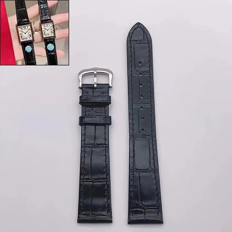 Bracelet de montre adapté pour Cartier Santos Tank Solo, bracelet de montre en cuir de vache