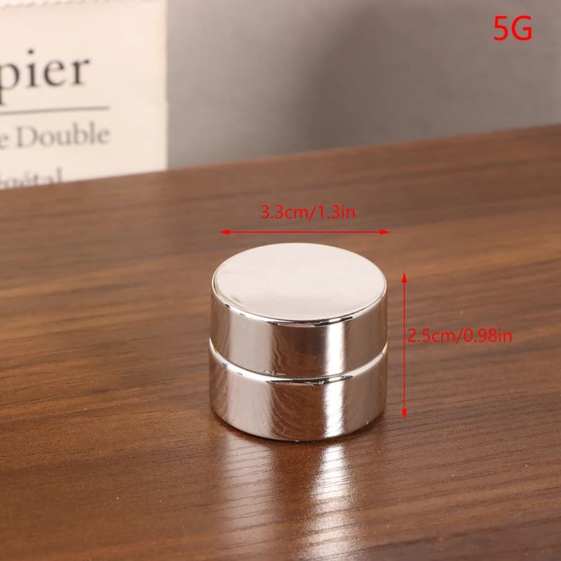 Pot cosmétique 5-50g crème pour le visage bouteille en verre pot de crème argentée récipient cosméti