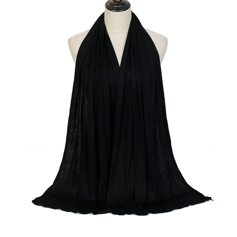 Écharpe Hijab en Jersey de coton pour femmes musulmanes, châle, extensible, facile à utiliser, en Mo