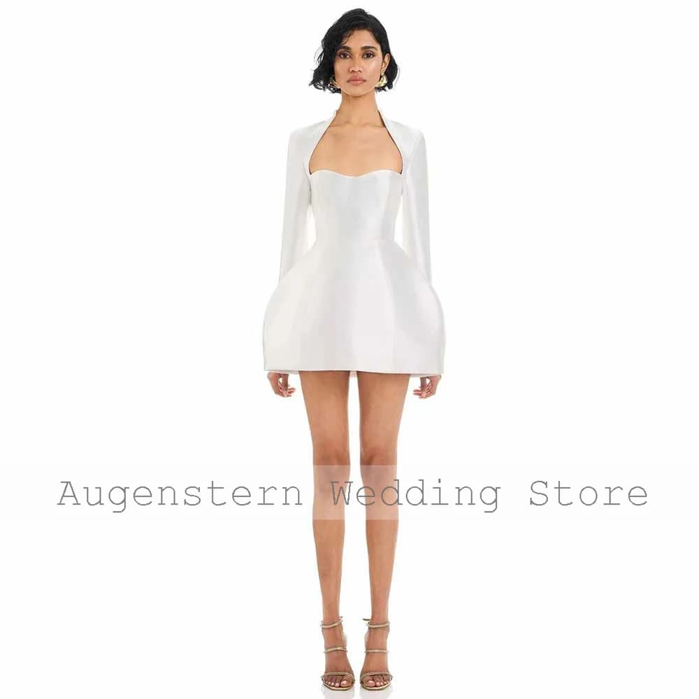 Robes de mariée simples personnalisées Mini robes de soirée en satin A-line pour femmes Robes de mar