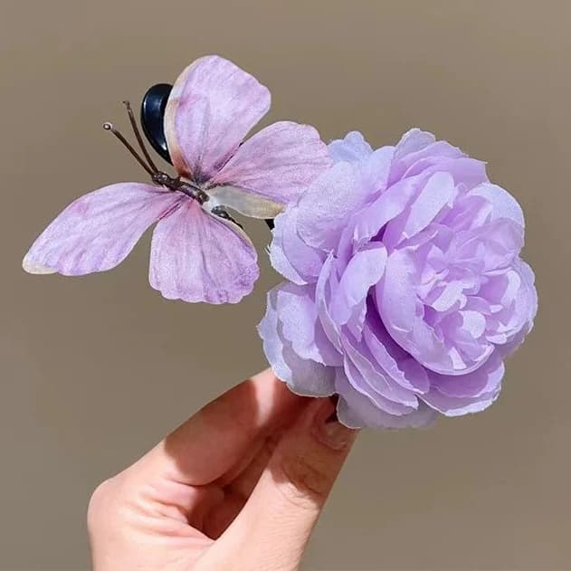Pince à cheveux en forme de fleur de lys, Barrettes à griffes, fleurs de plage fraîches et douces, p