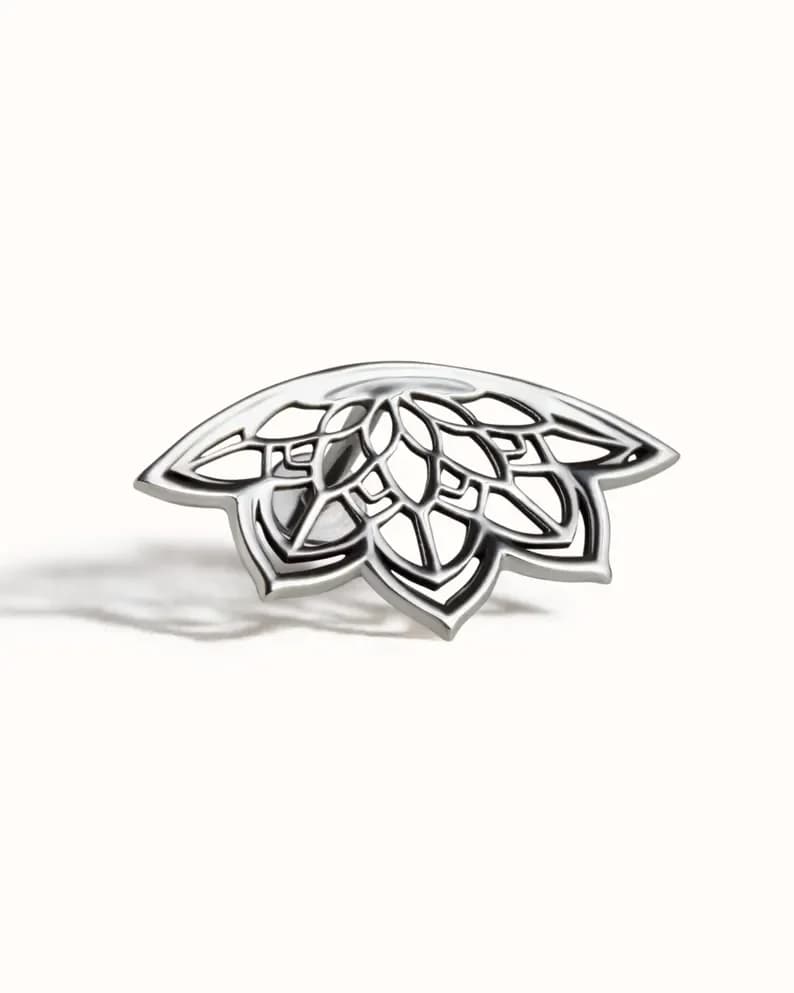 Paire de boucles d'oreilles Boho Helix, Mandala géométrique, fleur de Lotus, Helix cachée, Piercing,