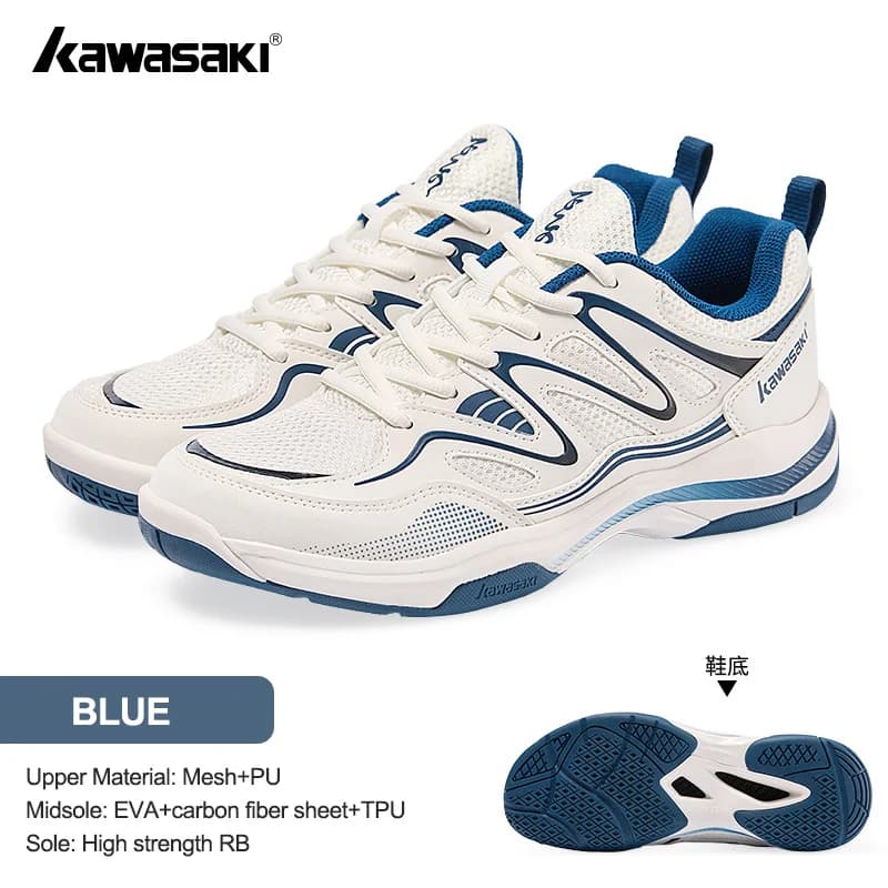 Kawasaki – chaussures de Badminton sans marquage, semelle en caoutchouc, feuille de Fiber de carbone