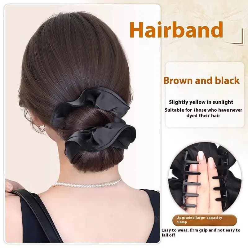 Perruque chignon basse à clipser, postiche chignon désordonné, extension de cheveux raides pour coif