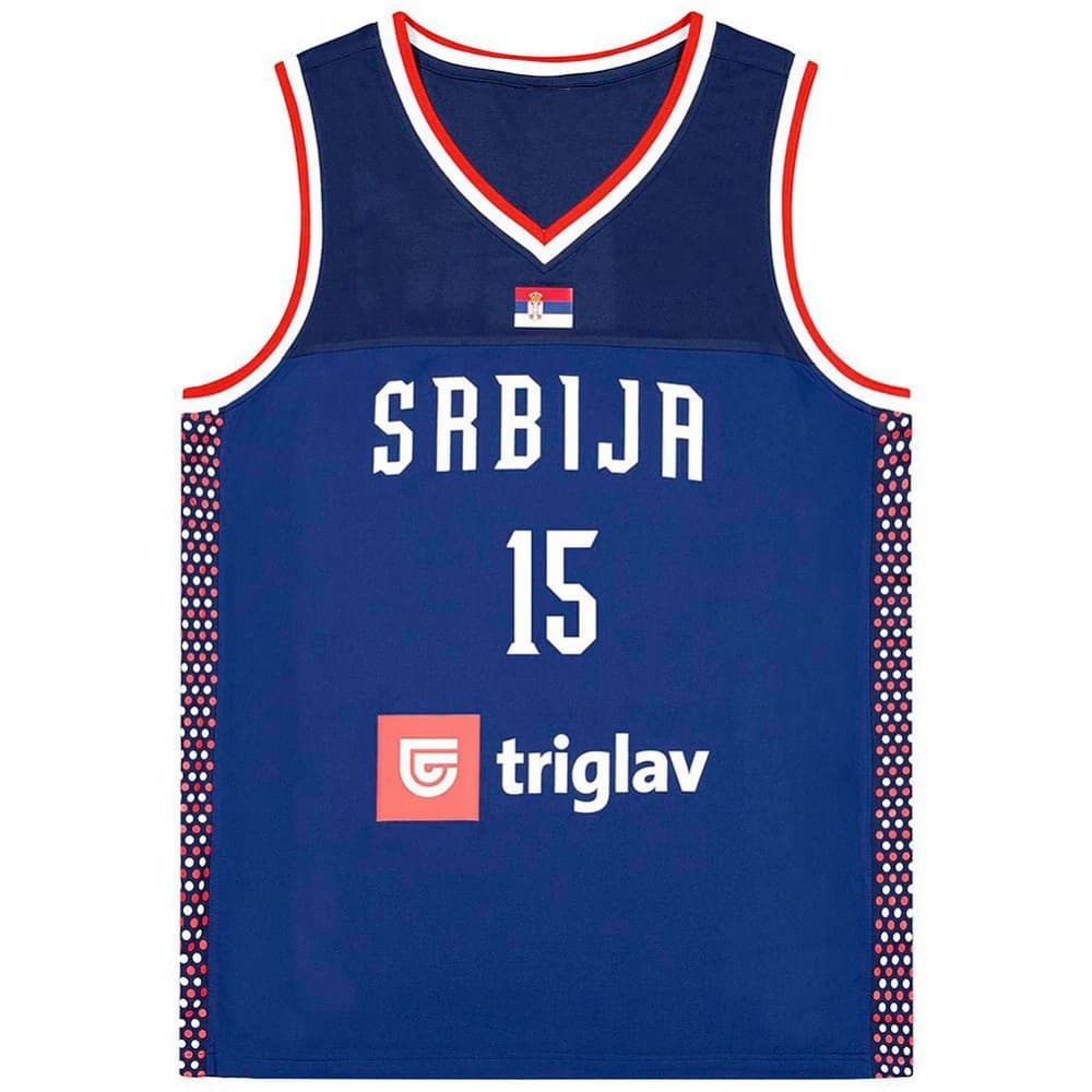 Maillot de basketball SRBIJA 15 Jokic Bleu Blanc, Vêtement de sport d'extérieur, Culture Hip Hop, Br