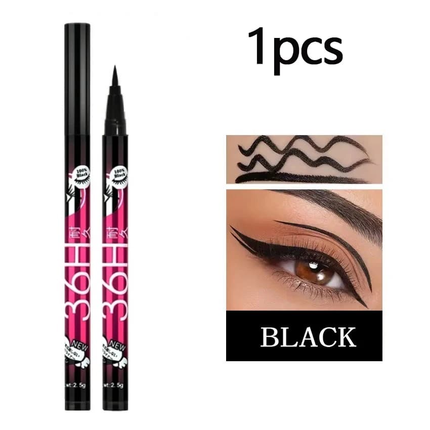 Stylo Eyeliner de tatouage liquide noir 36H, imperméable, longue durée, Punk, yeux noirs, maquillage