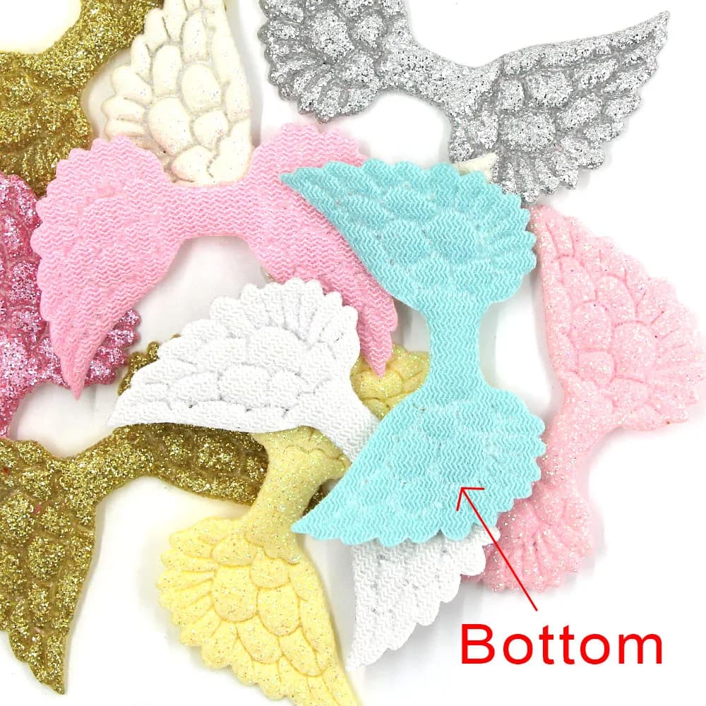 Patchs d'aile d'ange en poudre scintillante pour vêtements, patchs de couture pour vêtements de sauna, autocollants en tissu artisanal faits à la main, accessoires, 20 pièces