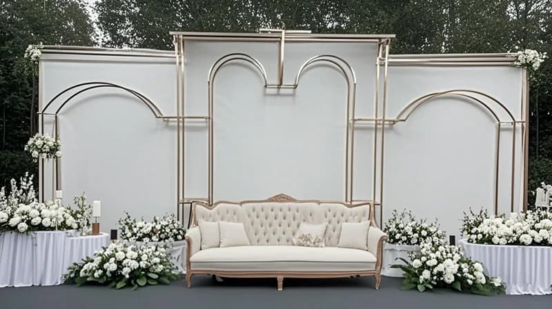 1 ensemble de cadre de fond d'écran plaqué or pour mariage