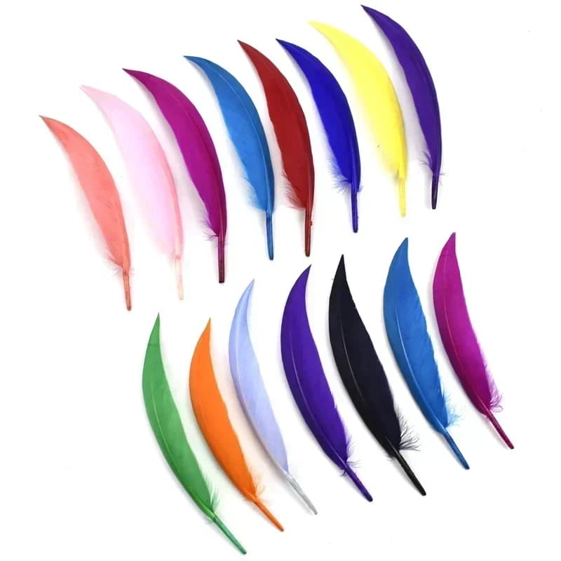 Plumes de canard courbées colorées pour l'artisanat, attrape-rêves, plumes d'oie, décoration, bijoux, travaux d'aiguille, accessoires de bricolage
