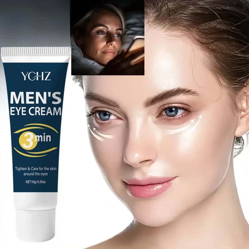 Crème liftante pour les yeux pour hommes, réduit les rides et les ridules aux coins des yeux, raffermit les coins des yeux jour et nuit, atténue les cernes et les poches, et rend la peau autour des ye