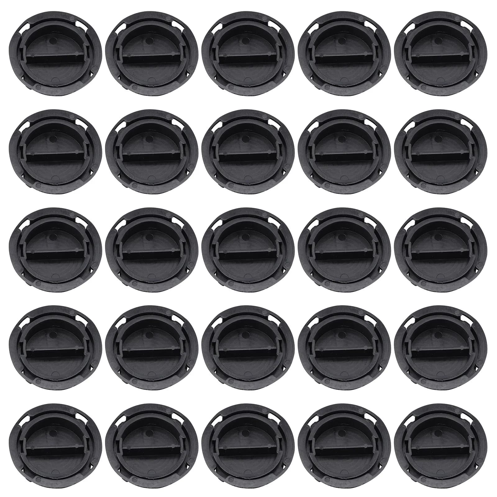 50 bouchons de fond en plastique noirs légers à double fond pour boîtes de rangement, bouchons de fermeture en plastique