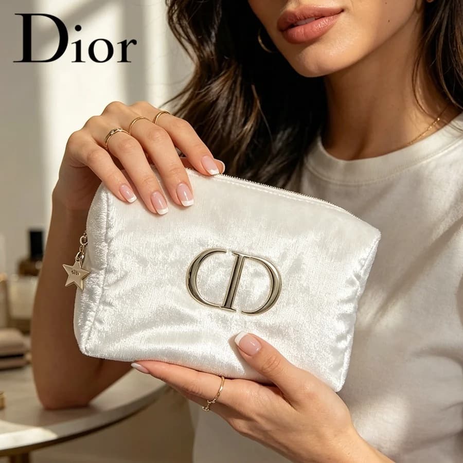 Sac de voyage en velours blanc de Dior