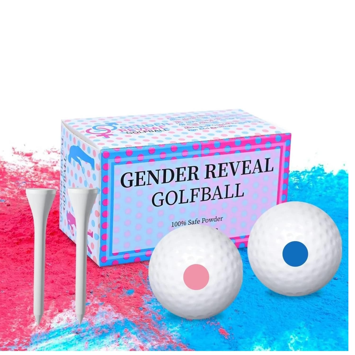 Balle de Golf explosive pour révéler le sexe, fille ou garçon, réception-cadeau pour bébé, fournitures de fête d'anniversaire, poudre explosive biodégradable