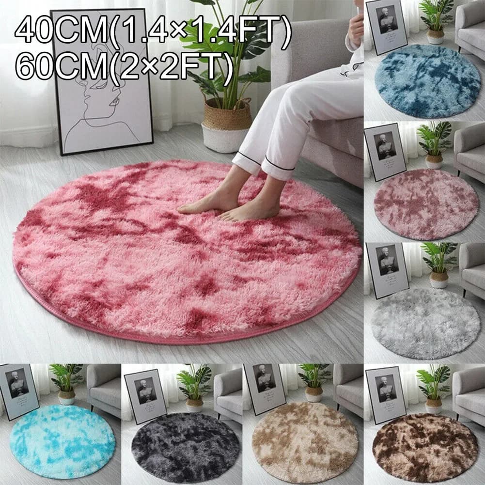 Tapis rond rose 40/60cm, pour salon, chambre à coucher, sol moelleux, Anti-ambiance, décoration de chambre à coucher