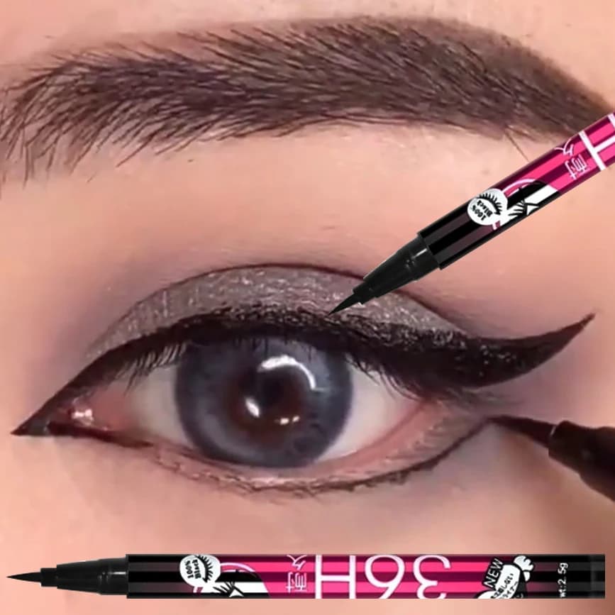 Stylo Eyeliner de tatouage liquide noir 36H, imperméable, longue durée, Punk, yeux noirs, maquillage lisse, séchage rapide, outil cosmétique pour femmes