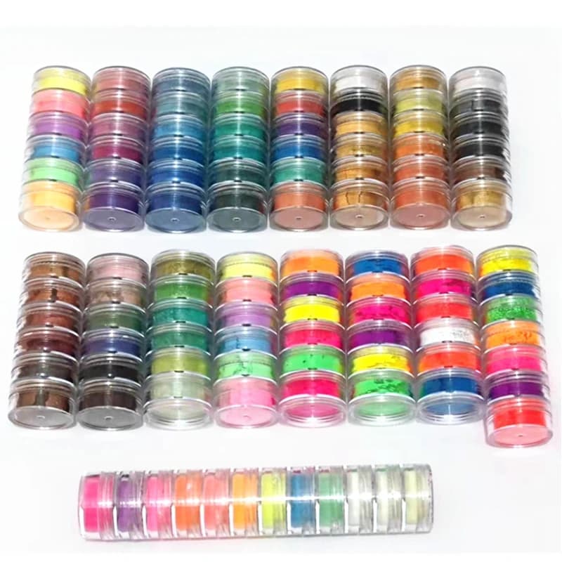 6 couleurs/ensemble Pigment néon pour ongles Fluorescence paillettes poussière néon perle poudre pour Nail Art décoration trempage poudre bricolage Design