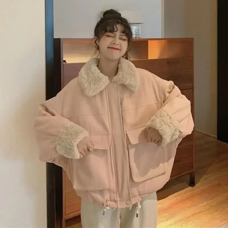 Parka rembourrée rose pour femme, veste en peluche rembourrée, fermeture éclair, rembourrée, vêtements bon marché pour jeunes, rose, rembourrage optique, violet, CombSmile