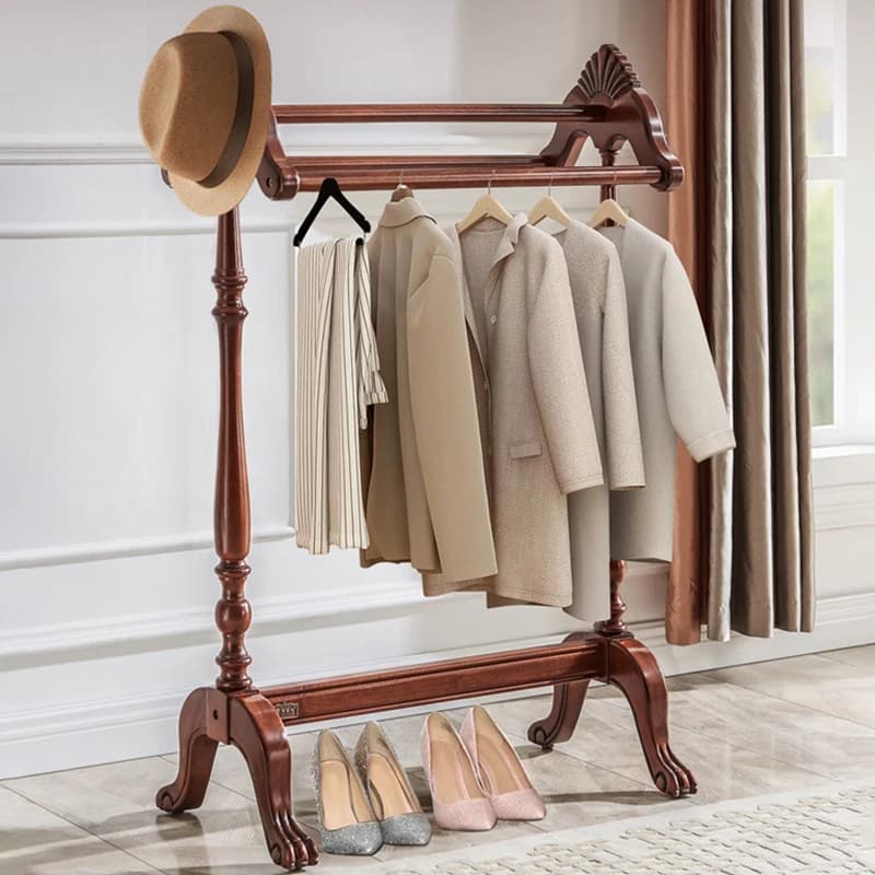 Porte-manteau en bois massif de chêne, rangement suspendu au sol, porte-vêtements sur pied pour salon, support européen, meubles de maison