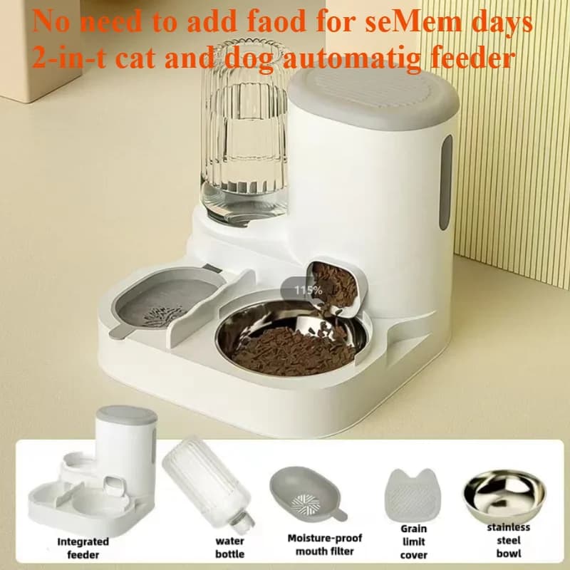 Bol pour chat mangeoire automatique pour chats, chiens, animaux domestiques, distributeurs d'eau, bol pour chat intégré, bassin de nourriture pour chat, chiens, manger, boire