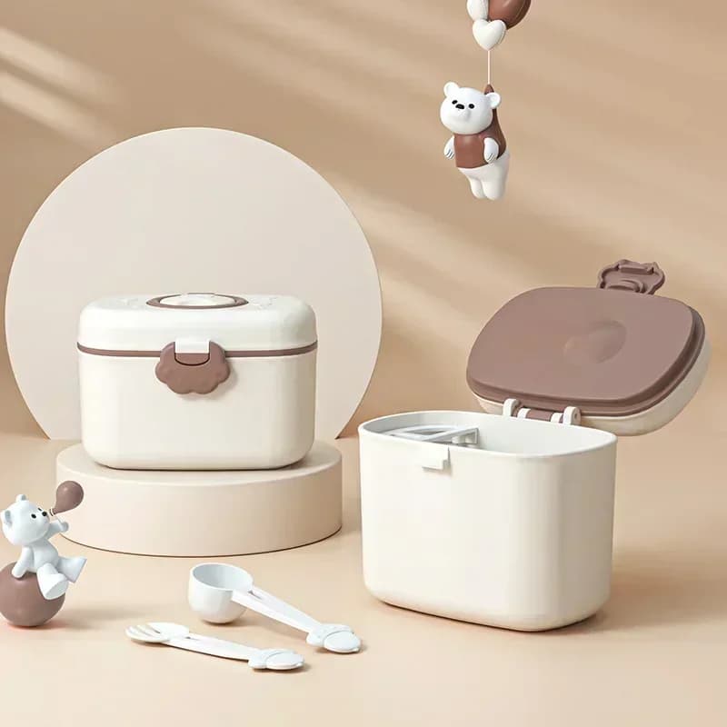 Cuillère à lait en poudre pour bébé, boîte de rangement Portable pour céréales essentielles, boîte de lait en poudre pour nourrissons, conteneur de collations pour tout-petits