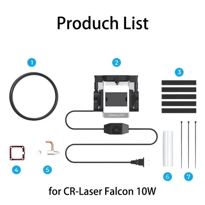 Creality CR-Laser Falcon 10W Kit d'assistance à l'air paquet d'accessoires de mise à niveau fort flu