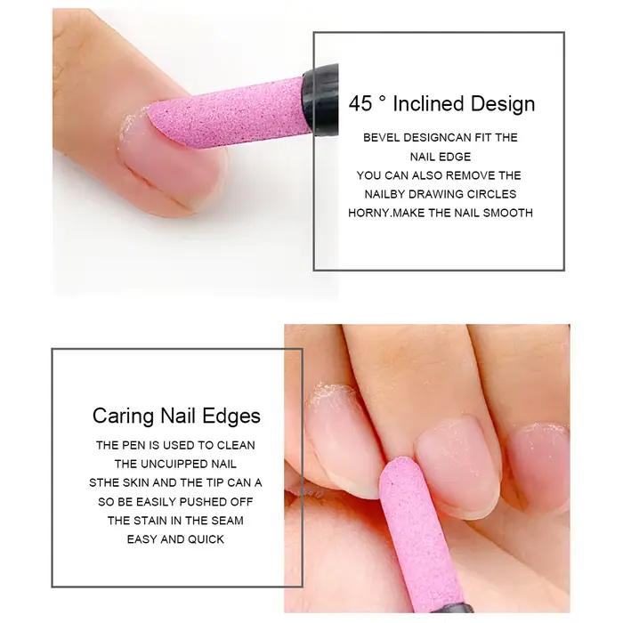 Tiges de lime à ongles en pierre de Quartz, dissolvant de cuticules, dissolvant de peau morte, cadea