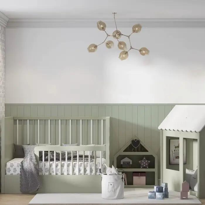 Panneau mural vert clair, papier peint mural inférieur pour chambre d'enfant, papiers peints à décol