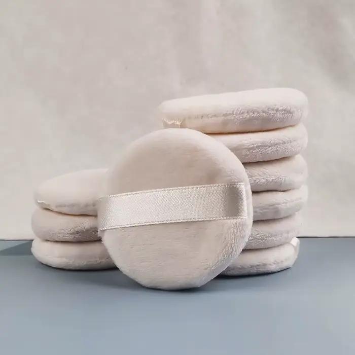 Bouffée de poudre ronde blanche de haute qualité, Portable et pratique, pour Base et fixation du maq
