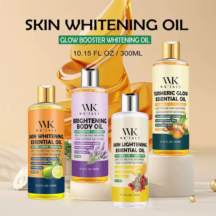 WK JALY Glow Booster huile corporelle éclaircissante blanchissante, élimine l'acné, les taches foncé