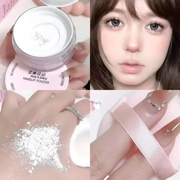 Poudre libre à réglage de l'air, blanc Transparent, finition mate longue durée, maquillage, contrôle