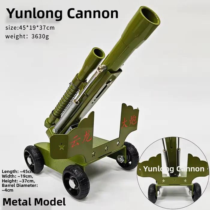 Modèle de canon en métal avec retour de canonnade, canon à glissière Dragon à canonnée lisse, jouet
