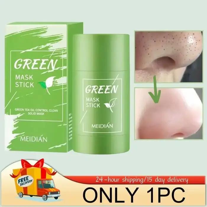 Masque Facial Original pour éliminer les points noirs, thé vert, solide, traitement des imperfection