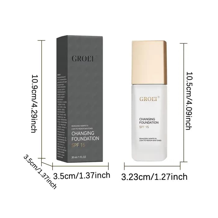 Fond de teint à couleur changeante, 30ml, couverture éclaircissante pour les imperfections et les ro