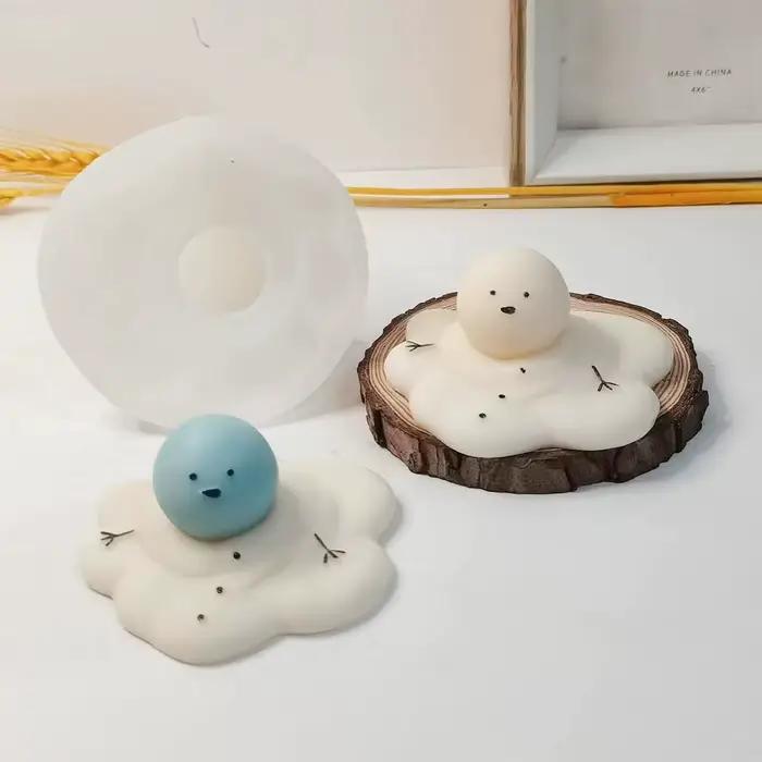 Moules en silicone pour bougies, savons, gâteaux, glaces et pâtisseries, motifs bonhomme de neige fo