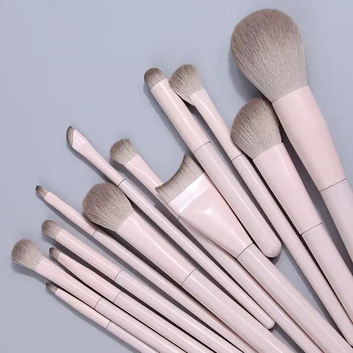 Ensemble de 13 pinceaux de maquillage doux et moelleux, idéal pour les débutants en maquillage, conv