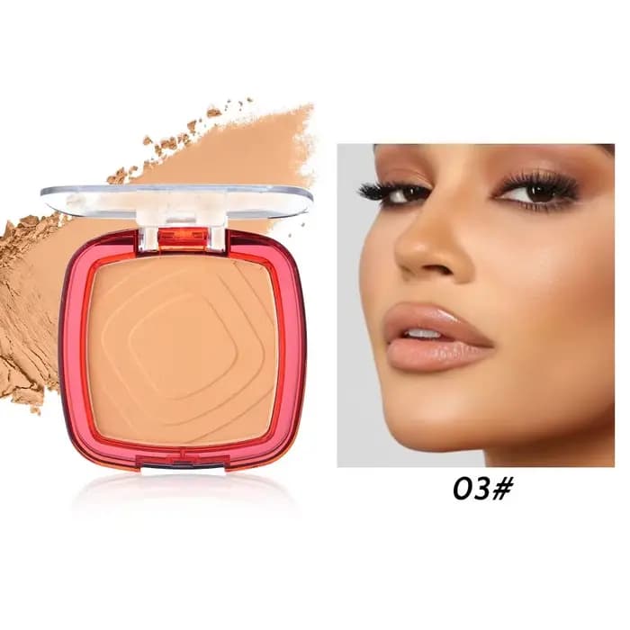 Fond de teint en poudre pressée mate à couverture complète, avec applicateur bouffant, 24H, usage fr