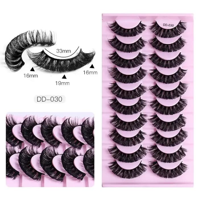 10 paires de cils à bande russe DD Curl cils 3D cils réutilisables moelleux faux cils Extensions rus
