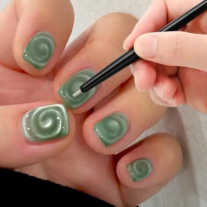 Stylo magnétique pour ongles Vortex/lollipop, œil de chat, crée une ondulation de l'eau, effet tourb
