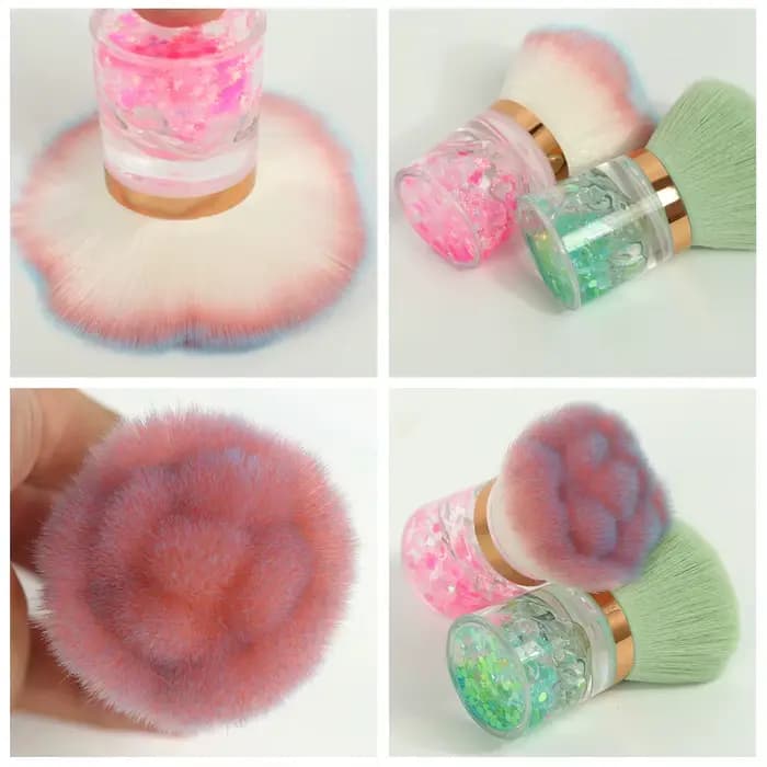 Brosse à poussière pour Nail Art, manche en plastique, pour enlever la poudre, nettoyage doux, pour